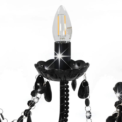 vidaXL Chandelier | Black | Metal frame, acrylic beads | Extravagant
