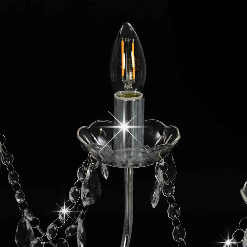 vidaXL Chandelier | Silver and Transparent | Metal and Acrylic | Large