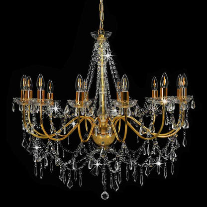 vidaXL Chandelier | Gold, Clear | Metal (frame), Acrylic (beads) | Large