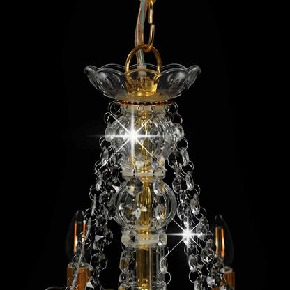 vidaXL Chandelier | Gold, Clear | Metal (frame), Acrylic (beads) | Large