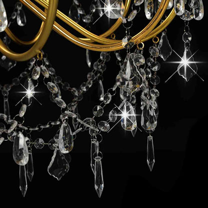 vidaXL Chandelier | Gold, Clear | Metal (frame), Acrylic (beads) | Large