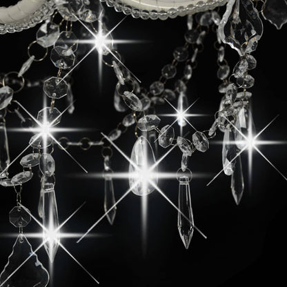 vidaXL Chandelier 2-layer White 15 x E14 Bulbs