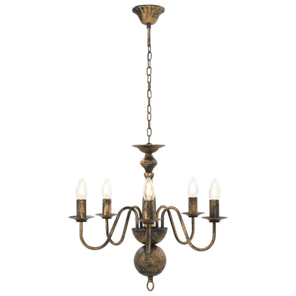 vidaXL Chandelier Antique Black 5 x E14 Bulbs