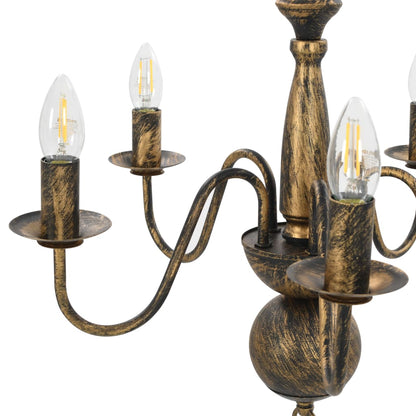 vidaXL Chandelier Antique Black 5 x E14 Bulbs