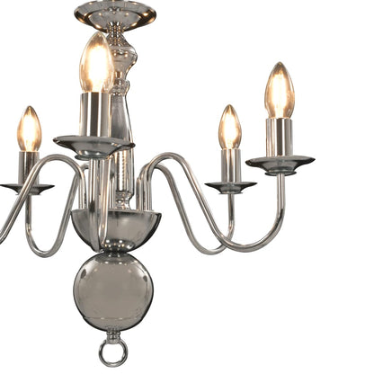 vidaXL Chandelier Silver 5 x E14 Bulbs