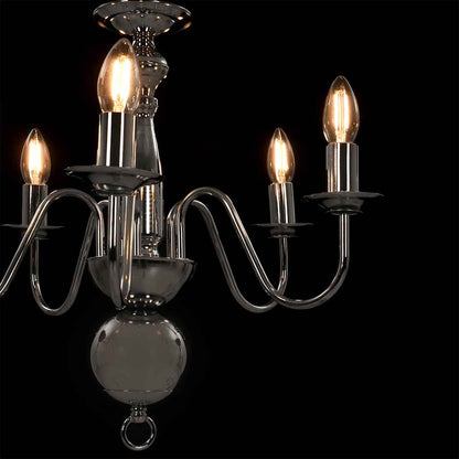 vidaXL Chandelier Silver 5 x E14 Bulbs