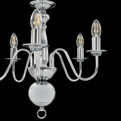 vidaXL Chandelier Silver 5 x E14 Bulbs