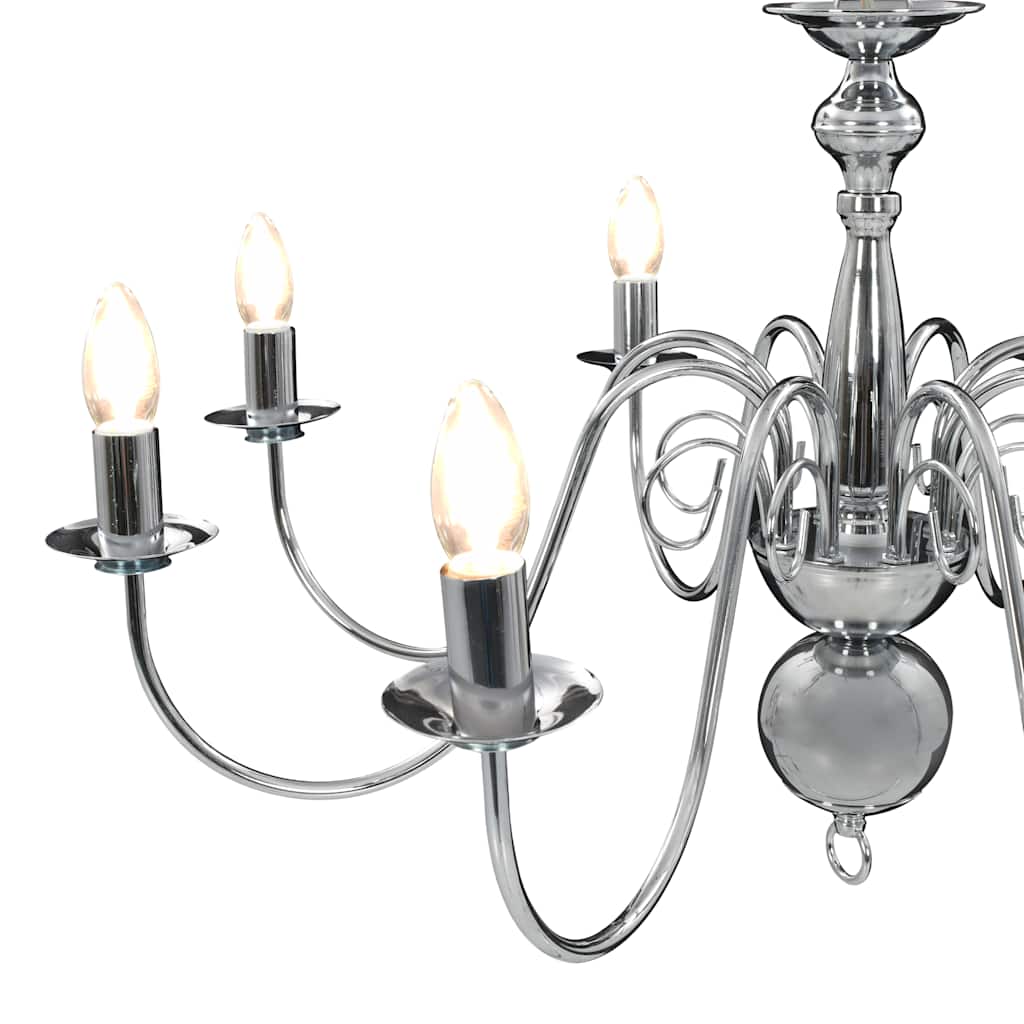281618 vidaXL Chandelier Silver 8 x E14 Bulbs