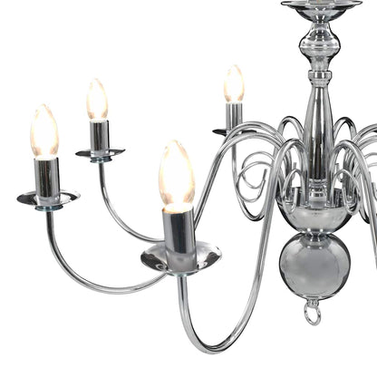 281618 vidaXL Chandelier Silver 8 x E14 Bulbs