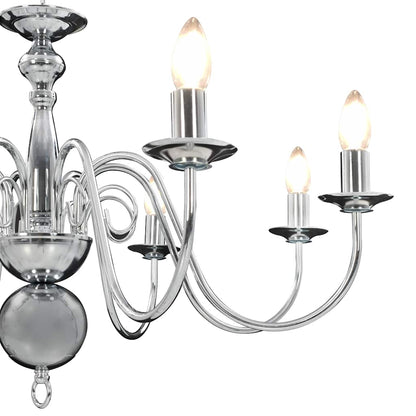 281618 vidaXL Chandelier Silver 8 x E14 Bulbs