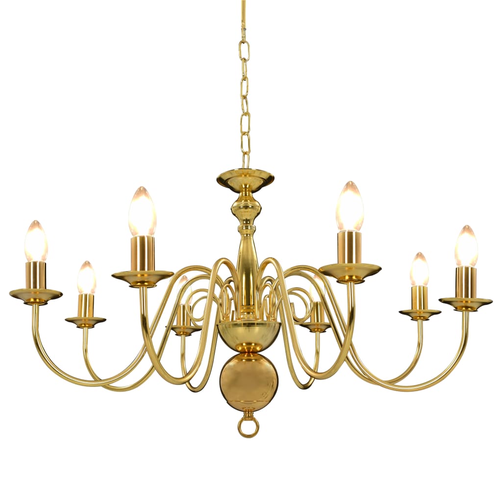 vidaXL Chandelier Golden 8 x E14 Bulbs