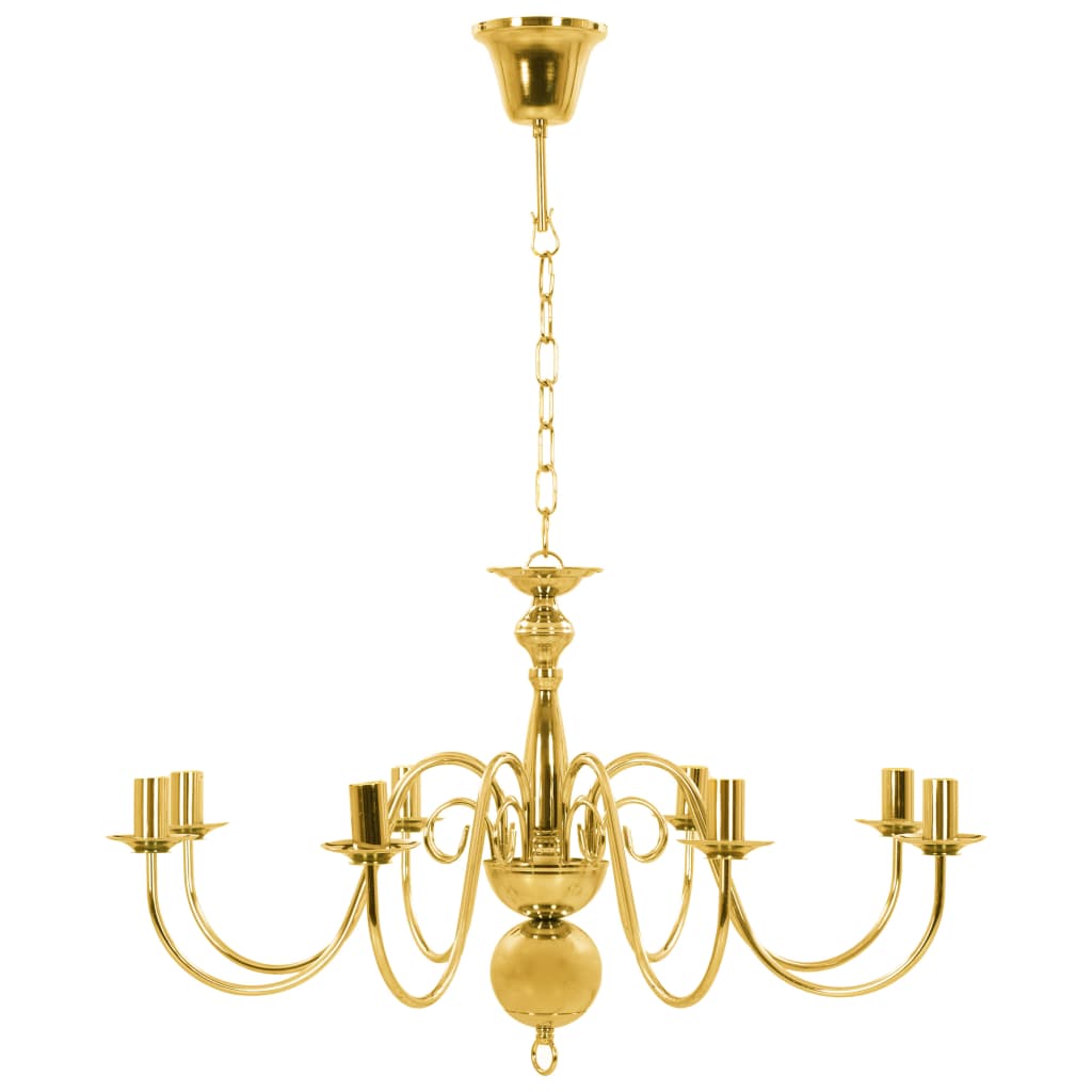 vidaXL Chandelier Golden 8 x E14 Bulbs