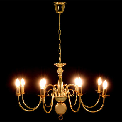 vidaXL Chandelier Golden 8 x E14 Bulbs