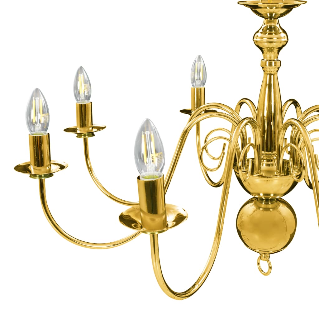 vidaXL Chandelier Golden 8 x E14 Bulbs