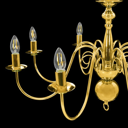 vidaXL Chandelier Golden 8 x E14 Bulbs