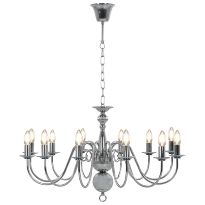 vidaXL Chandelier Silver 12 x E14 Bulbs