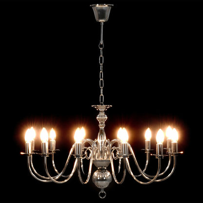 vidaXL Chandelier Silver 12 x E14 Bulbs