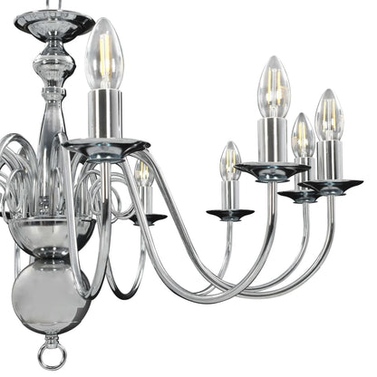 vidaXL Chandelier Silver 12 x E14 Bulbs