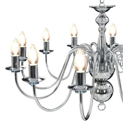 vidaXL Chandelier Silver 12 x E14 Bulbs
