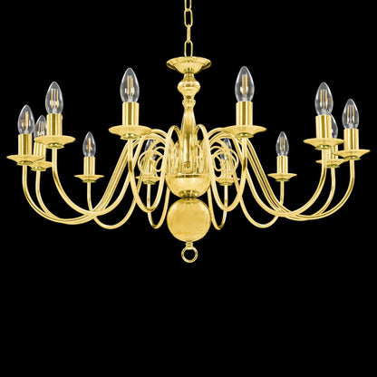 vidaXL Chandelier Golden 12 x E14 Bulbs