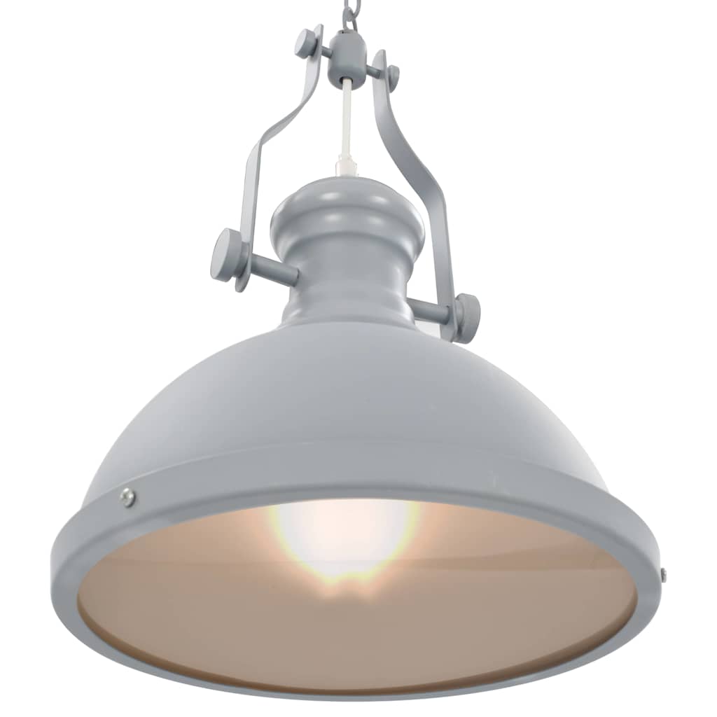 281625 vidaXL Ceiling Lamp Grey Round E27