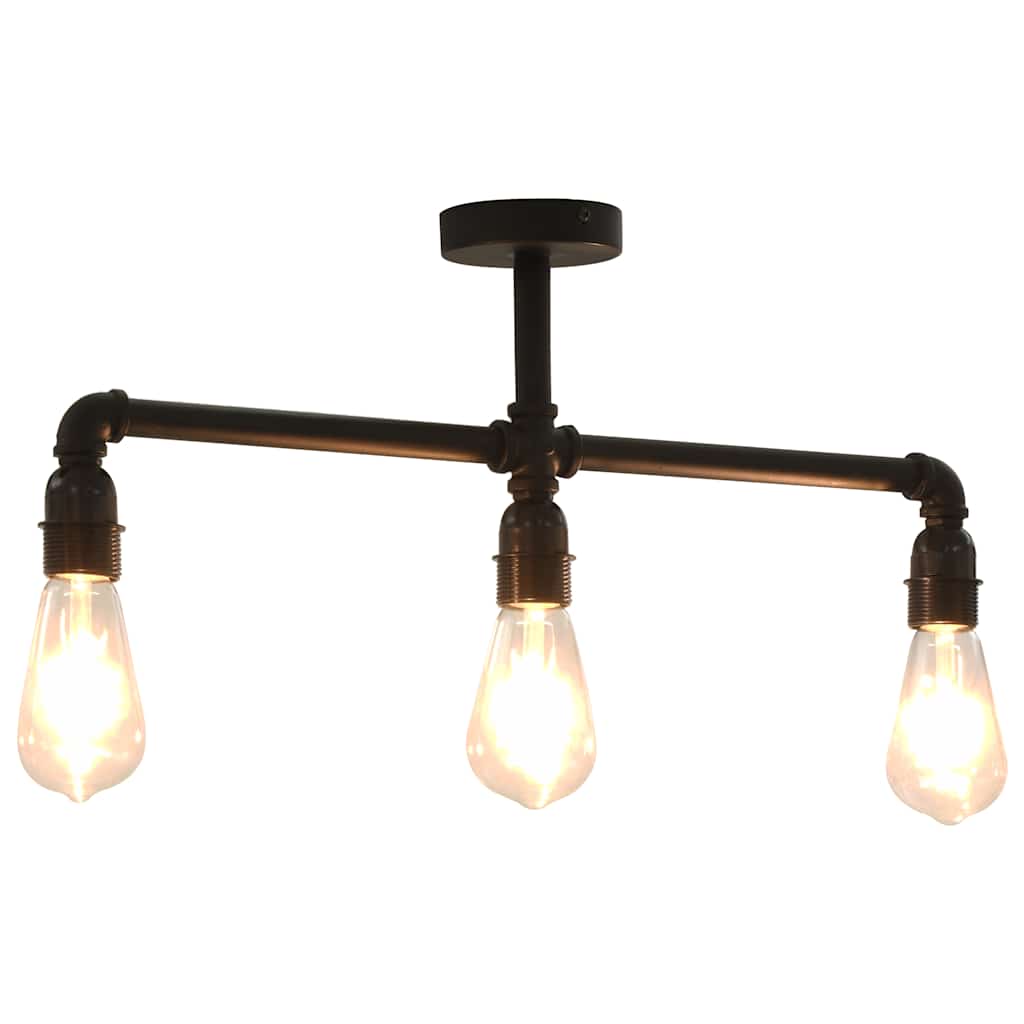 281628 vidaXL Ceiling Lamp Black 3 x E27 Bulbs