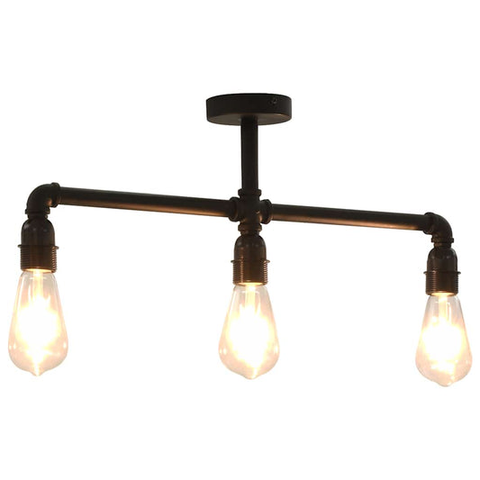 281628 vidaXL Ceiling Lamp Black 3 x E27 Bulbs
