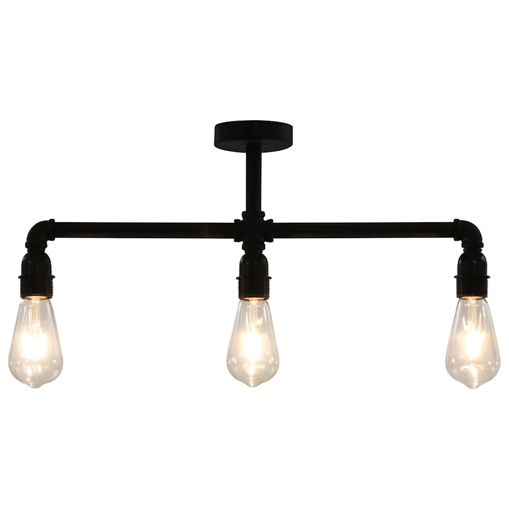 281628 vidaXL Ceiling Lamp Black 3 x E27 Bulbs
