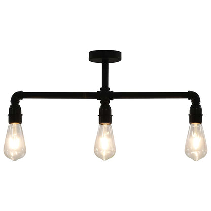 281628 vidaXL Ceiling Lamp Black 3 x E27 Bulbs