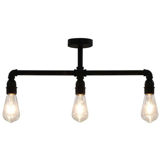 281628 vidaXL Ceiling Lamp Black 3 x E27 Bulbs