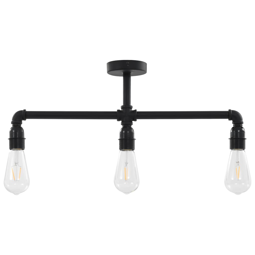 281628 vidaXL Ceiling Lamp Black 3 x E27 Bulbs