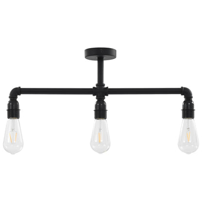281628 vidaXL Ceiling Lamp Black 3 x E27 Bulbs