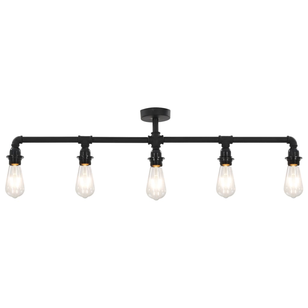 vidaXL Ceiling Lamp Black 5 x E27 Bulbs