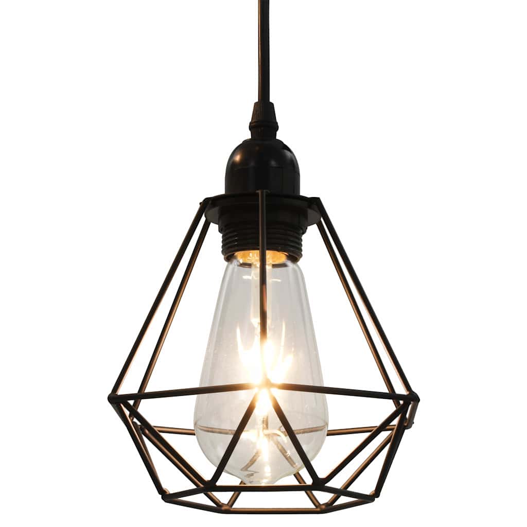 281634 vidaXL Ceiling Lamp with Diamond Design Black 3 x E27 Bulbs