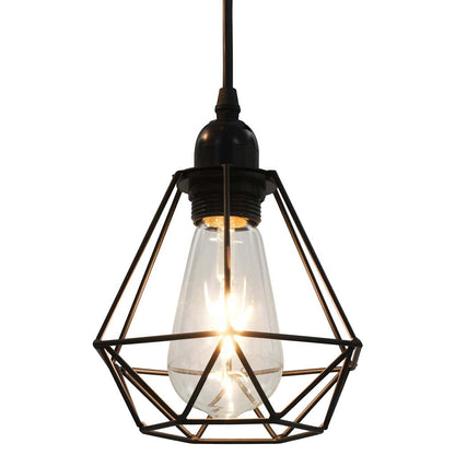 281634 vidaXL Ceiling Lamp with Diamond Design Black 3 x E27 Bulbs
