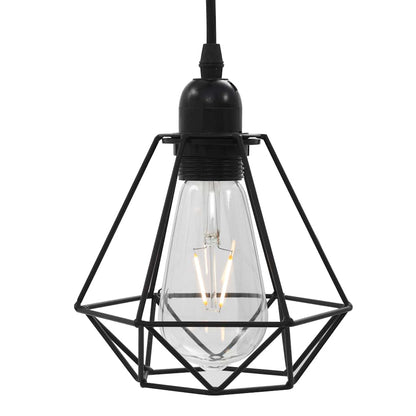 281634 vidaXL Ceiling Lamp with Diamond Design Black 3 x E27 Bulbs