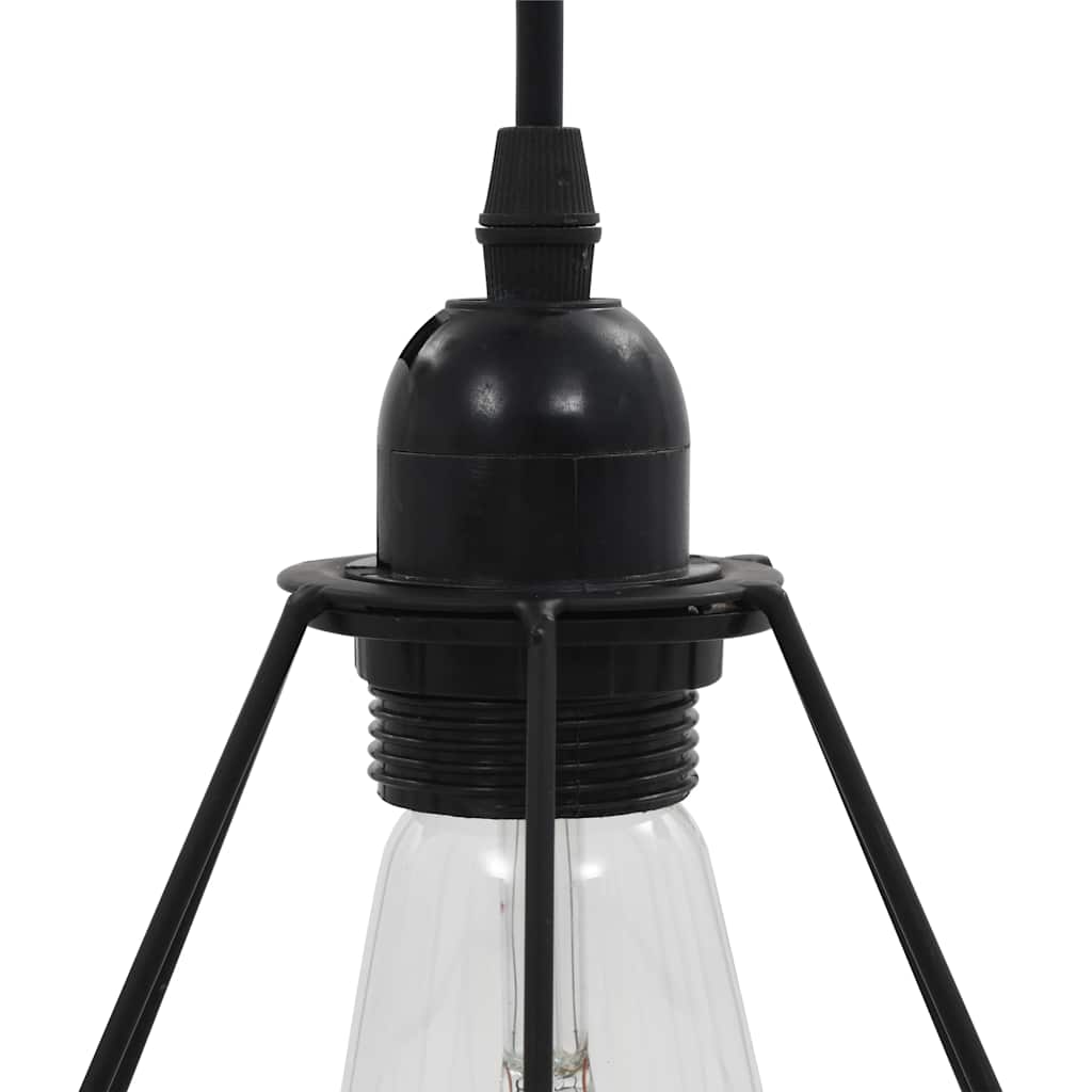 281634 vidaXL Ceiling Lamp with Diamond Design Black 3 x E27 Bulbs