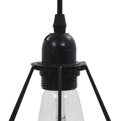 281634 vidaXL Ceiling Lamp with Diamond Design Black 3 x E27 Bulbs