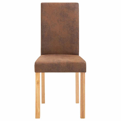 vidaXL Dining Chairs 4 pcs Brown Faux Suede Leather