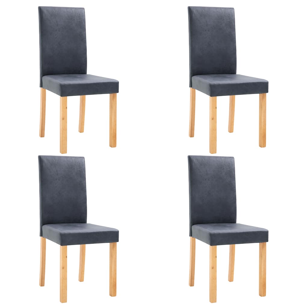 vidaXL Dining Chairs 4 pcs Gray Faux Suede Leather