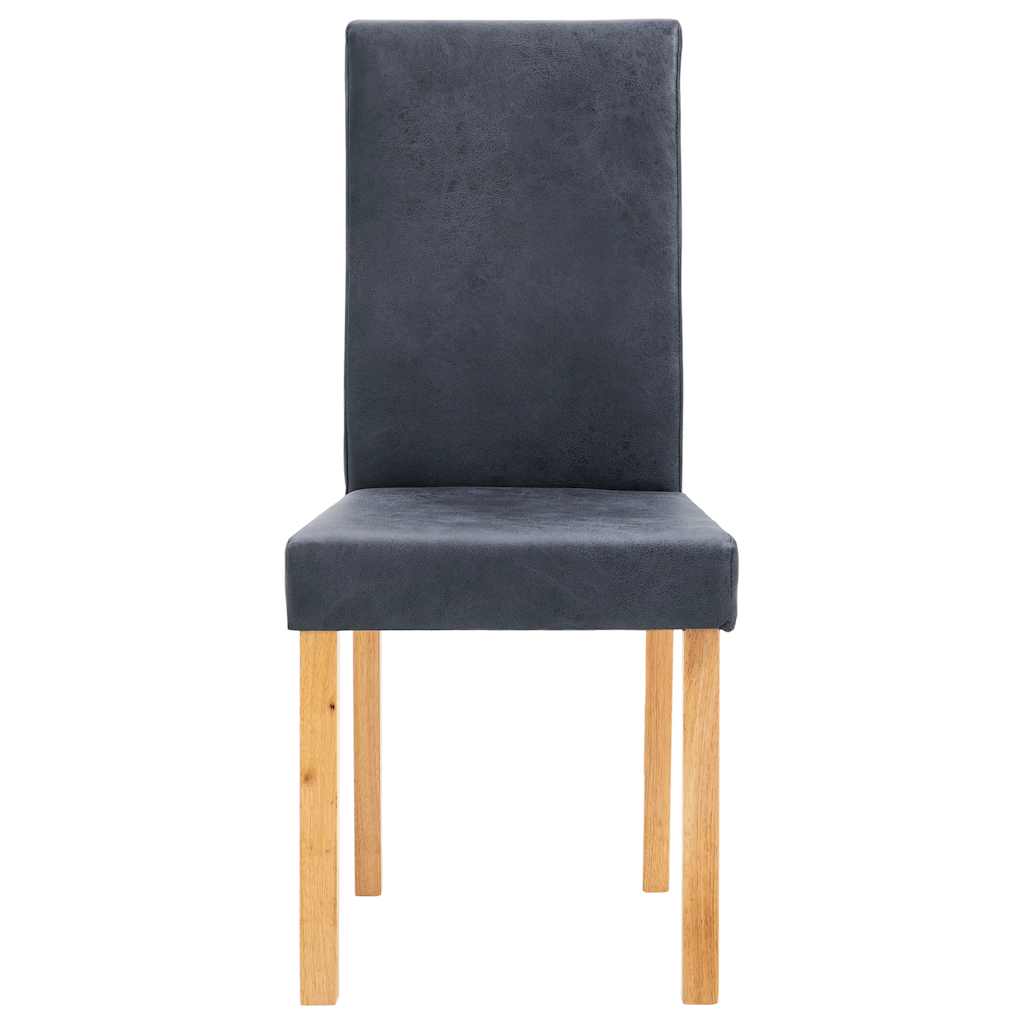 vidaXL Dining Chairs 4 pcs Gray Faux Suede Leather