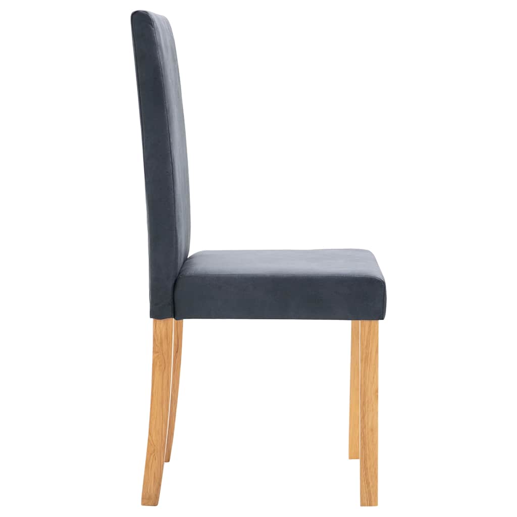 vidaXL Dining Chairs 4 pcs Gray Faux Suede Leather