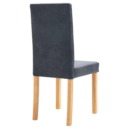 vidaXL Dining Chairs 4 pcs Gray Faux Suede Leather