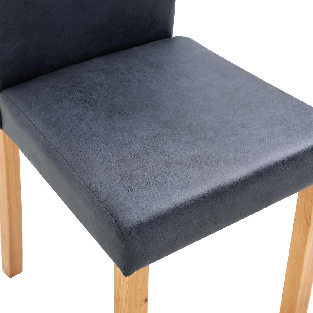 vidaXL Dining Chairs 4 pcs Gray Faux Suede Leather