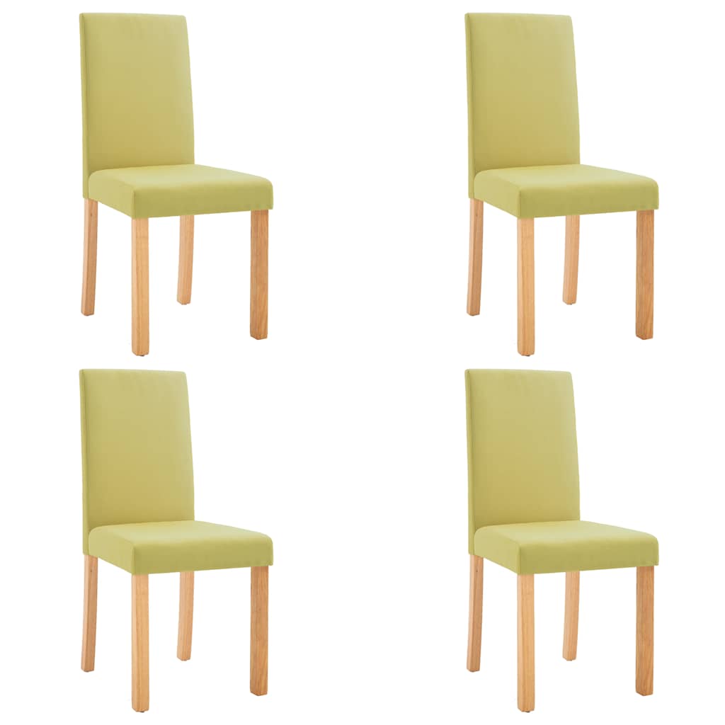 vidaXL Dining Chairs 4 pcs Green Fabric