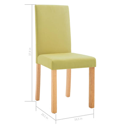 vidaXL Dining Chairs 4 pcs Green Fabric