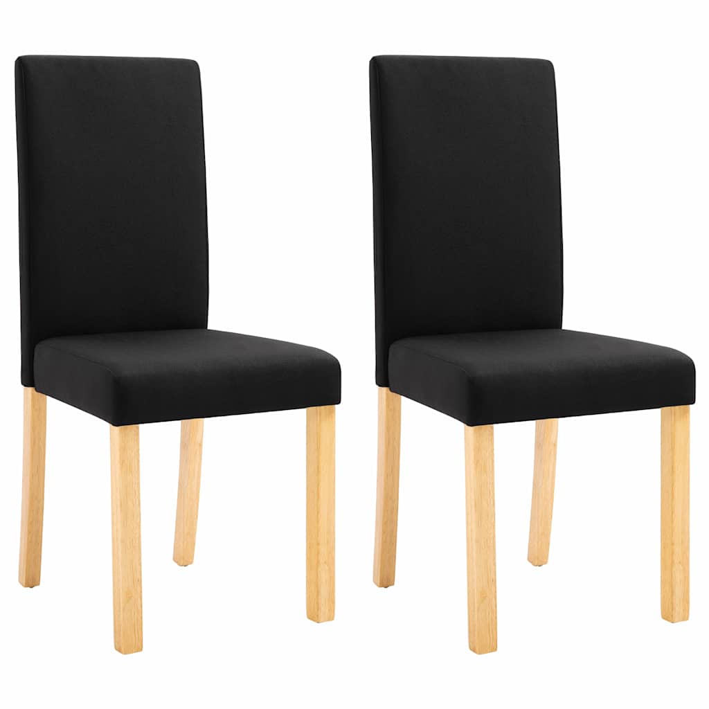 vidaXL Dining Chairs 2 pcs Black Fabric