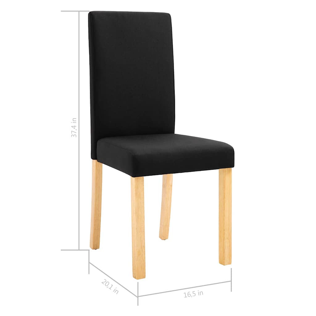 vidaXL Dining Chairs 2 pcs Black Fabric