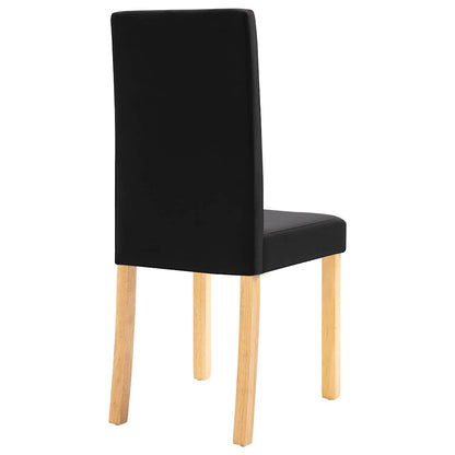 vidaXL Dining Chairs 4 pcs Black Fabric