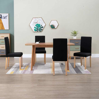 vidaXL Dining Chairs 4 pcs Black Fabric